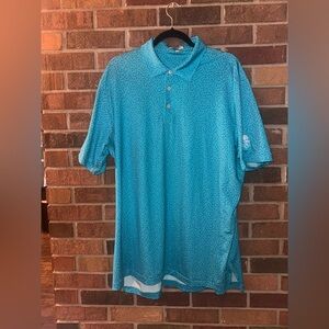 Peter Millar Summer Comfort Shark All Over Print Golf Polo Shirt. Mens XL